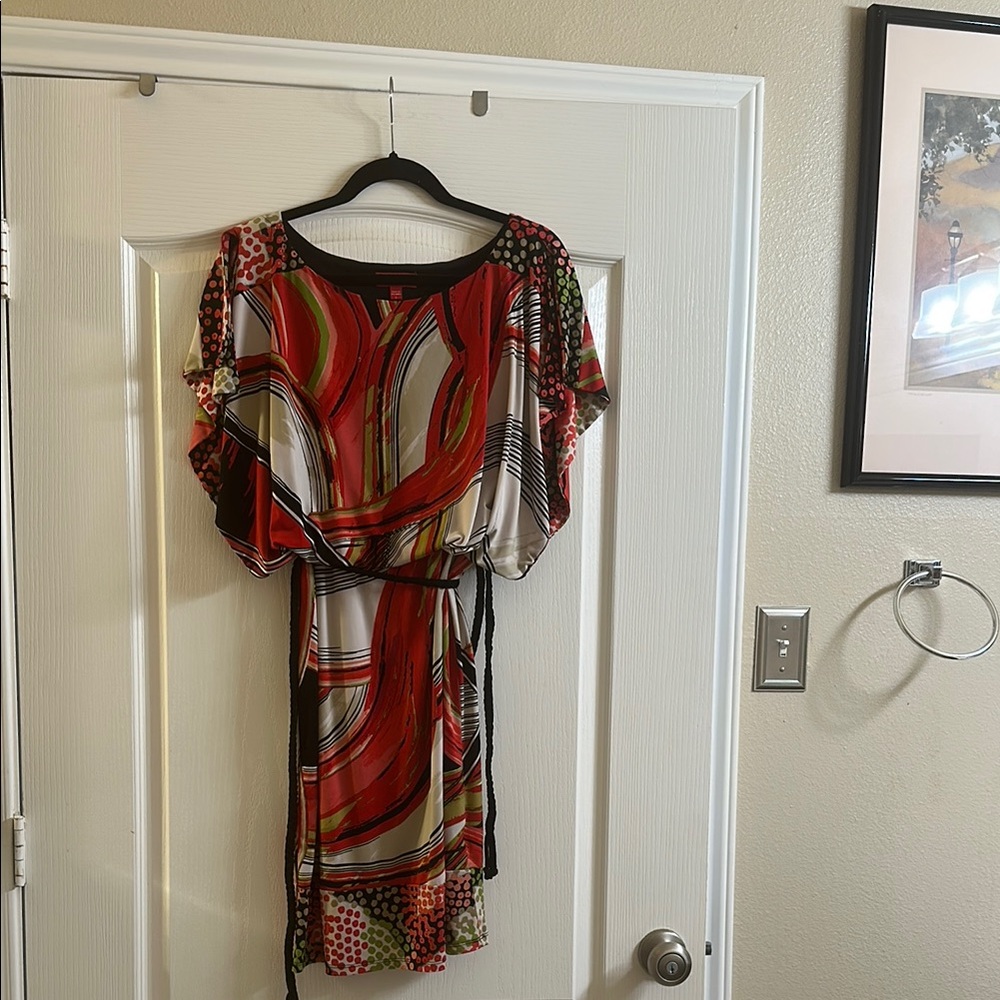 Signature by Sangria Red and Black Flutter Sleeve Mini Sundress